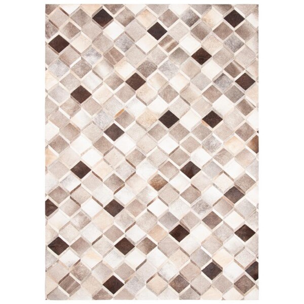 Safavieh 3 x 5 ft. Studio Leather 807A Hand Woven Rectangle Area Rug Ivory & Grey STL807A-3 - main